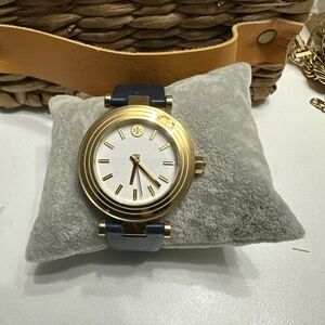 100% Authentic Tory Burch Gold Watch with Blue Strap